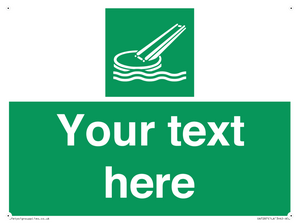 Custom sign safe condition Marine evacuation slide